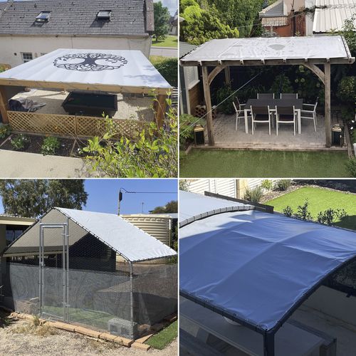 Pergola cover with solar protection - WATERPROOF CUSTOM - Covers & All - PVC / in polyester mesh / mesh