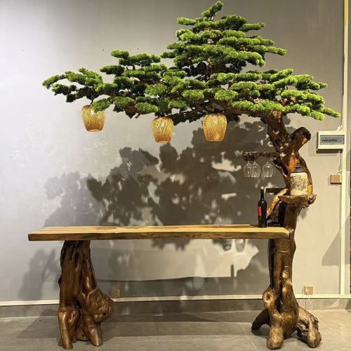 Original design dining table - MAIA - Royal Turf - wood / wooden base / sculptural