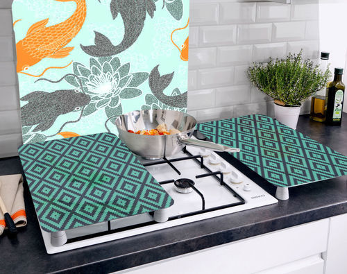 Tempered glass backsplash - Infiniglass - lacquered glass / opal / art print