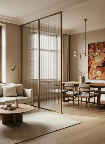 Fixed partition - 13 - Infiniglass - with glass panel / glass / commercial