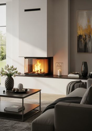 Modern fireplace insert - 77 - Infiniglass - contemporary / built-in