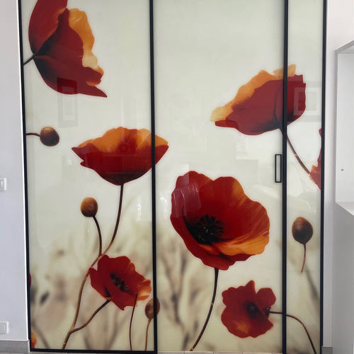 Patterned glass panel - Infiniglass - with digital printing / digitally-printed / printed