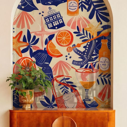 Interior wall covering - Infiniglass - glass / high-gloss / printed