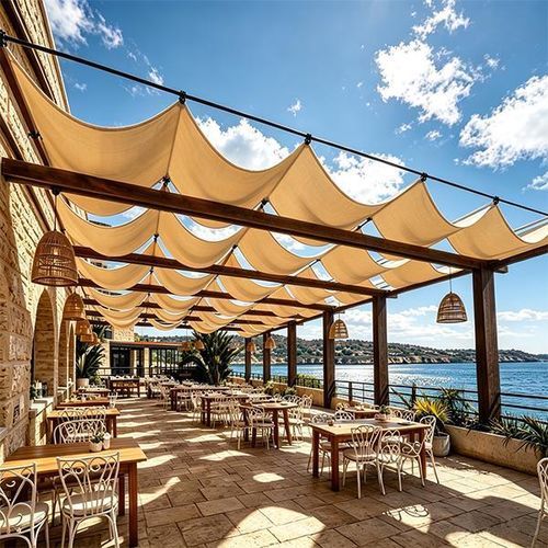 Fabric shade structure - WAVE  - Zhejiang Hengfeng Shanding Products Co., Ltd. - outdoor