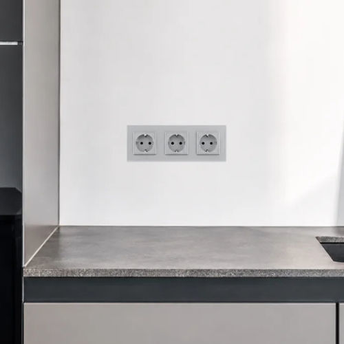 Multimedia electrical socket holder - A-3SR-13B - LightON