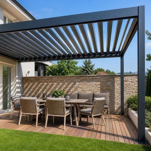 Self-supporting pergola - LUXURY  - ALUX Pergola - aluminum / steel / with mobile slats