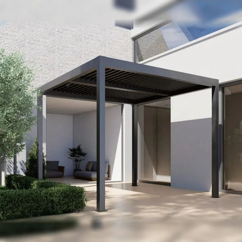 Wall-mounted pergola - ST-100-A - ALUX Pergola - self-supporting / steel / with mobile slats
