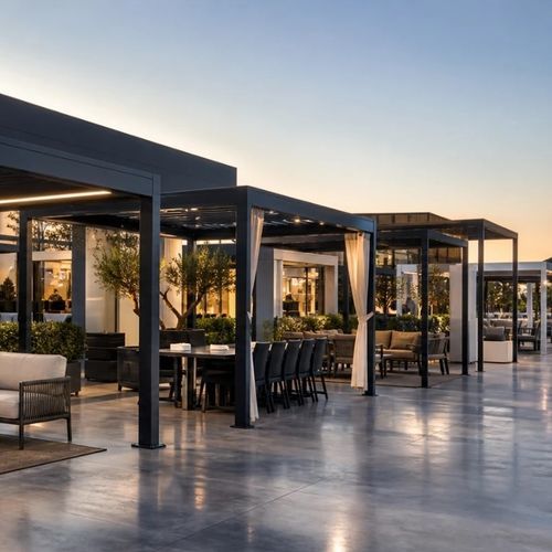 Wall-mounted pergola - ALUX Pergola - self-supporting / anchored / aluminum