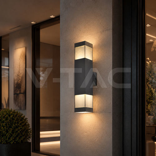 Contemporary wall light - 24315 - V-TAC - indoor / stainless steel / rectangular