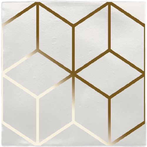 Ceramic tile - Cubo - ROCED - metallized ceramic / metallized / gold-colored