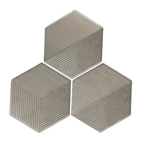 Metallized ceramic hexagonal tile - Hexagon Texture - ROCED - ceramic / metallized / textured