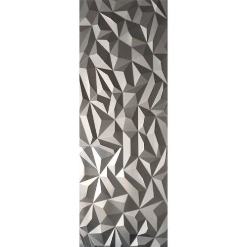 Ceramic tile - Prisma - ROCED - metallized / silver-colored / textured