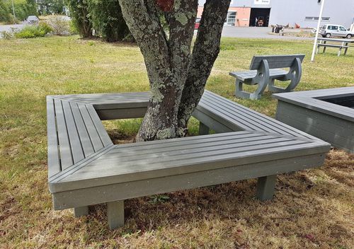 Contemporary upholstered bench - TOUR D'ARBRE - Urban'Ex - made from recycled materials / for public space / outdoor