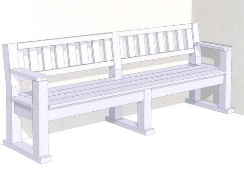 Contemporary bench - VIENNE - Urban'Ex - made from recycled materials / with backrest / with armrests