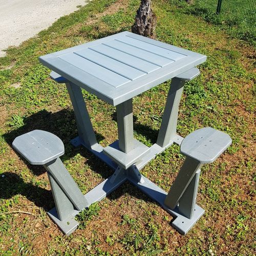 Contemporary high bar table - Urban'Ex - made from recycled materials / recycled materials base / square