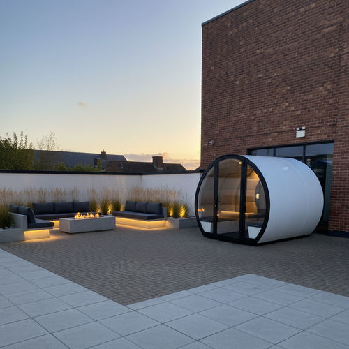 Composite garden cubicle - The meeting pod - foam / fabric / commercial