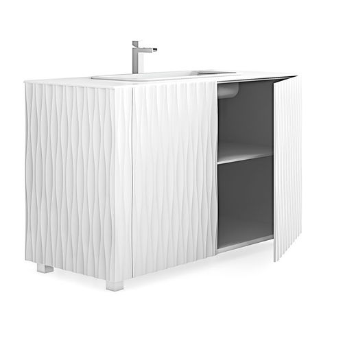 Freestanding washbasin 2810 BIANCHINI & CAPPONI wooden / contemporary / with shelf