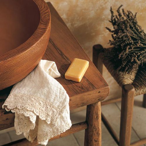 Oak vanity top - 4048 - BIANCHINI & CAPPONI - with towel rack