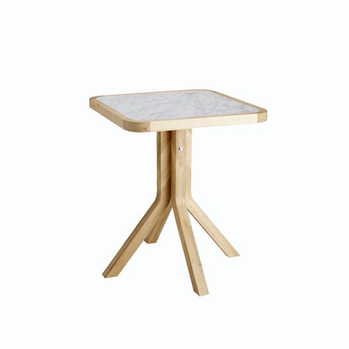 Contemporary dining table - CAFÉ CRÊME* - BLEU NATURE - marble / oak / square