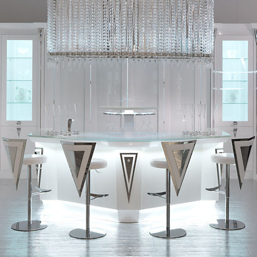 Contemporary kitchen - OPERA 30 - BRUMMEL - solid wood / lacquered wood / glass