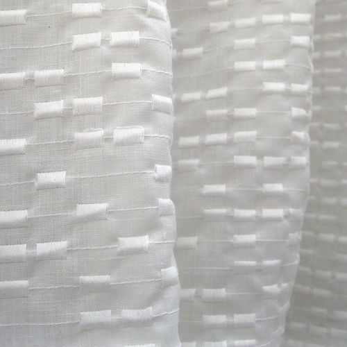 Patterned sheer curtain fabric STRASS C&C MILANO linen