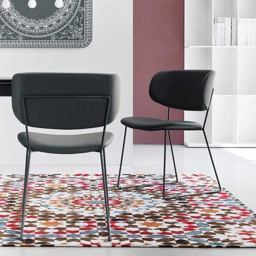Contemporary chair - CLAIRE - calligaris - indoor / fabric / leather