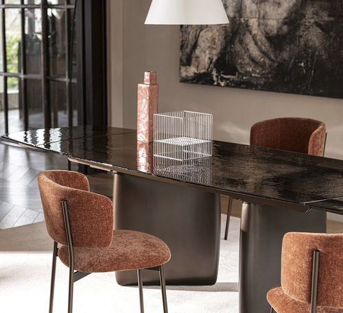 Contemporary dining chair - FLEX - calligaris - indoor / metal / leather