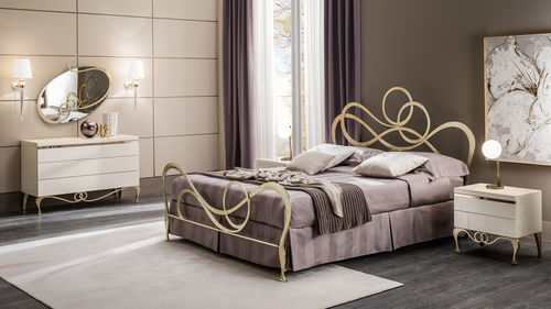 Double bed - J'ADORE - CANTORI - New Baroque design / with headboard / wrought iron