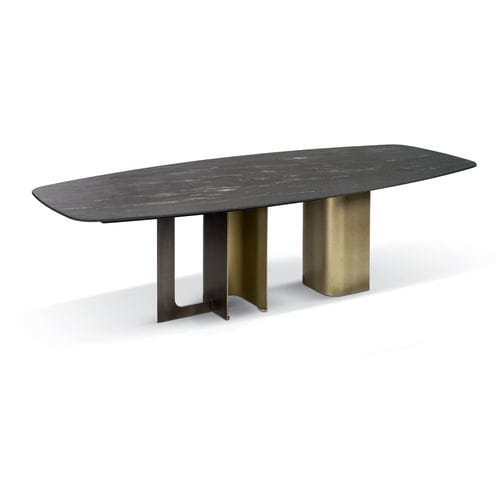 Contemporary table - MIRAGE 2 - CANTORI - marble / curved