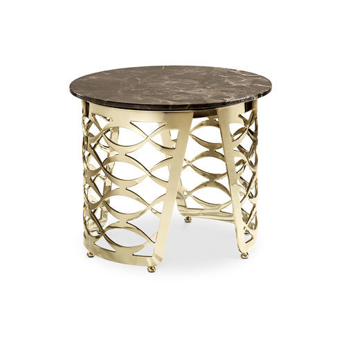 Classic coffee table - ISIDORO - CANTORI - stainless steel / marble / glass