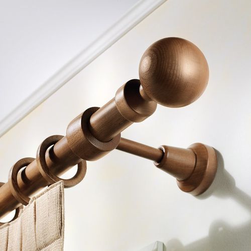 Aluminum curtain rod - ALMA - CASA VALENTINA - wooden / wall-mounted / window