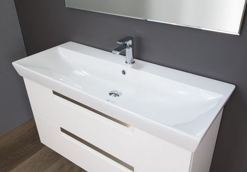 Integrated washbasin - JET - Ceramica Althea - ceramic / rectangular / 1-hole