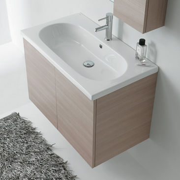 Wall-mounted washbasin - PINK - Ceramica Althea - ceramic / rectangular / 1-hole