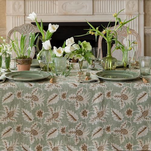 Linen tablecloth - HONEYCOMB TRELLIS - CHELSEA TEXTILES