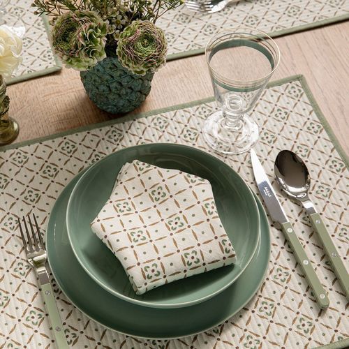 Linen placemat - GARDEN TRELLIS - CHELSEA TEXTILES - handmade / contract