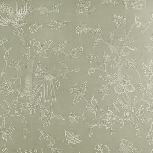 Upholstery fabric - TREE OF LIFE WITH BIRDS - CHELSEA TEXTILES - patterned / linen / embroidered