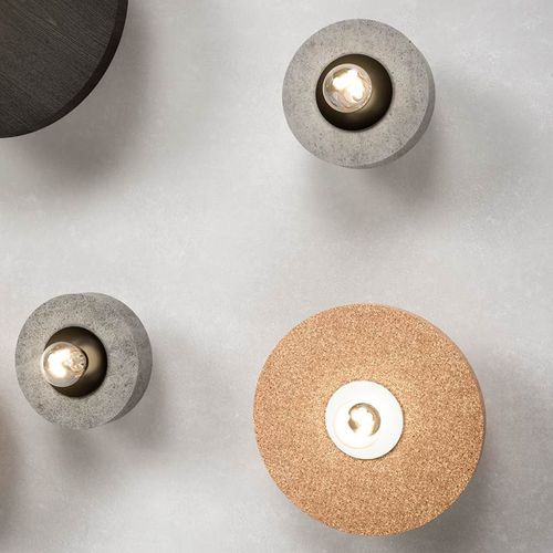 Contemporary wall light - ROND-L - DARK AT NIGHT NV - indoor / wooden / cement