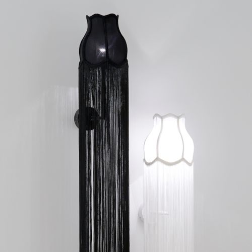 Contemporary wall light - FRANJE - DARK AT NIGHT NV - indoor / metal / fabric