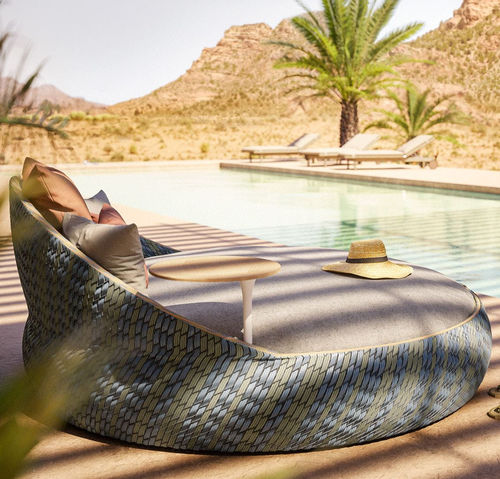 Round sofa - DALA - DEDON GmbH - contemporary / outdoor / fabric