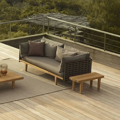 Contemporary sofa - SEALINE - DEDON GmbH - outdoor / fabric / with armrests
