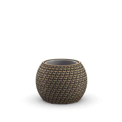 High-density polyethylene (HDPE) plant pot - DALA - DEDON GmbH - aluminum / round / illuminated