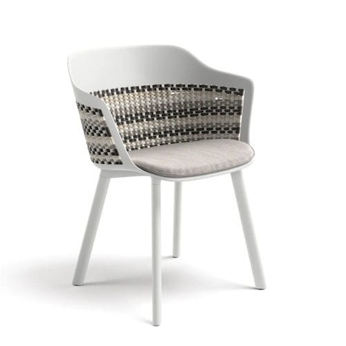 Contemporary armchair - MYMI - DEDON GmbH - fabric / resin wicker / with removable cushion
