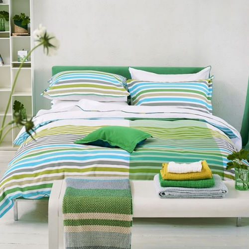 Cotton bedding - HARRINGTON AQUA - DESIGNERS GUILD