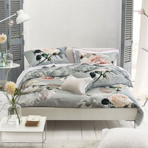 Cotton bedding - PEONIA GRANDE ZINC - DESIGNERS GUILD