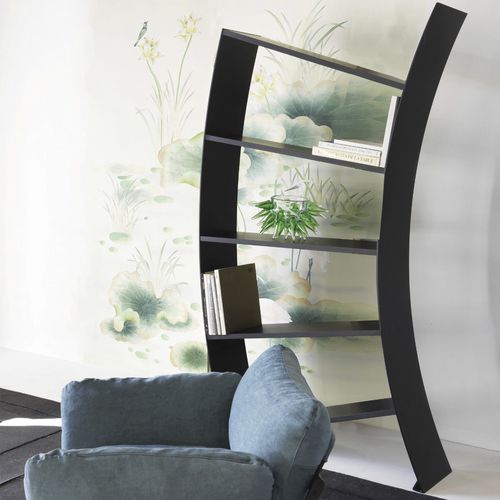 Contemporary shelf - VIRGO - DRIADE - anodized aluminum / black