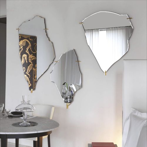 Wall-mounted mirror - ARCHIPELAGO - DRIADE - original design / steel / painted steel