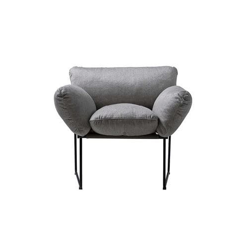 Contemporary armchair - ELISA - DRIADE - polyurethane foam / cotton / painted steel