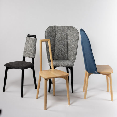 Contemporary chair - FAB - DRIADE - indoor / solid wood / fabric