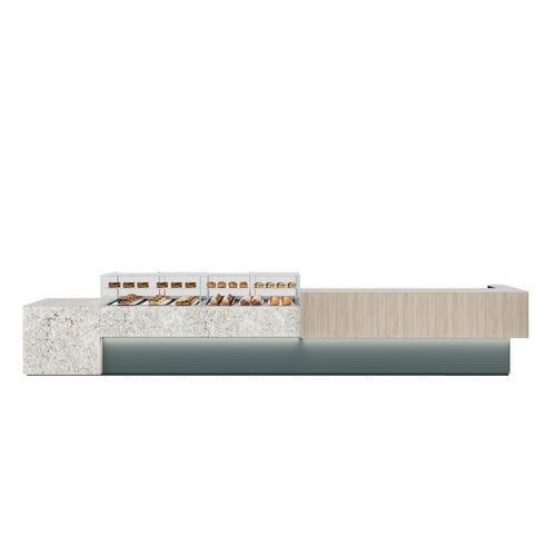 Bar counter - YES 03 - IFI - wood / engineered stone / stone
