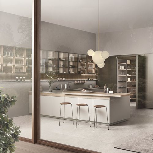 Aluminium kitchen - SIGN - ERNESTOMEDA - bronze / steel / melamine
